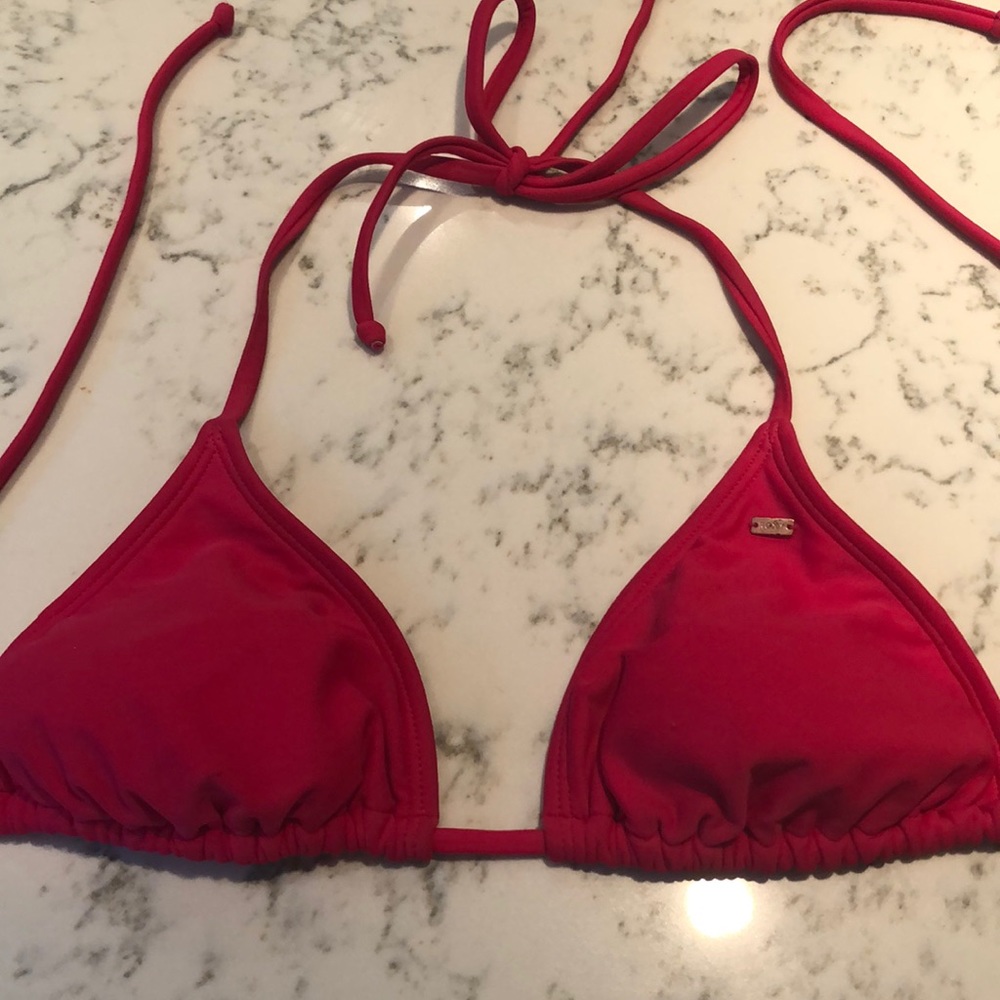 ROXY magenta triangle bikini top